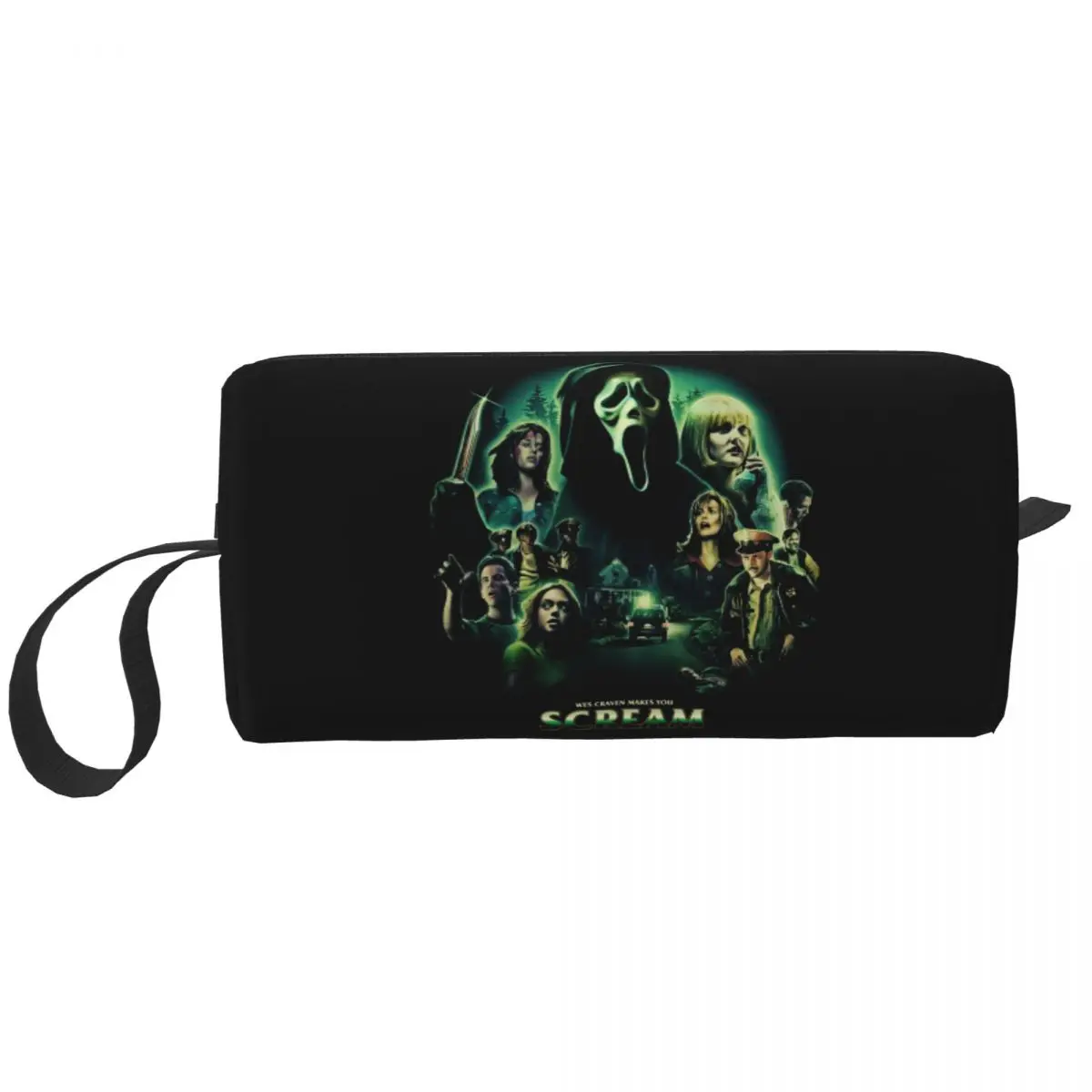 

Scream Makeup Bag for Women Travel Cosmetic Organizer Halloween Ghost Horror Film Storage Toiletry Bags Dopp Kit Case Box