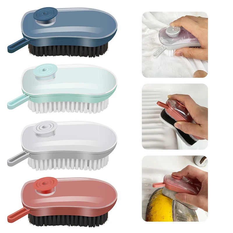 

Многофункциональная щетка для чистки, портативный пластиковый дозатор жидкого мыла с мягкой щетиной, гидравлическая щетка для стирки, для ...