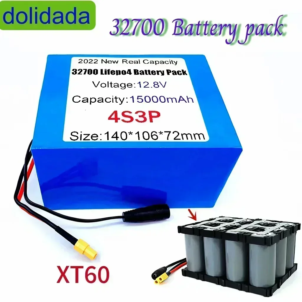 nouveau32700 Lifepo4 Batterie 4S3P 12.8V 15Ah 40A 100AÉquilibré BMS pour le Bateau Électrique и Alimentation Sans Interruption