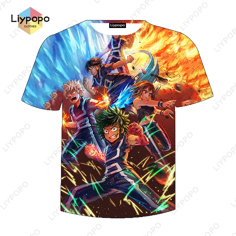 

My Hero Academia Shoto Todoroki 3D Style Kids Short T Men's Fashion Summer Short Sleeve T-Shirt Fashion Casual Top