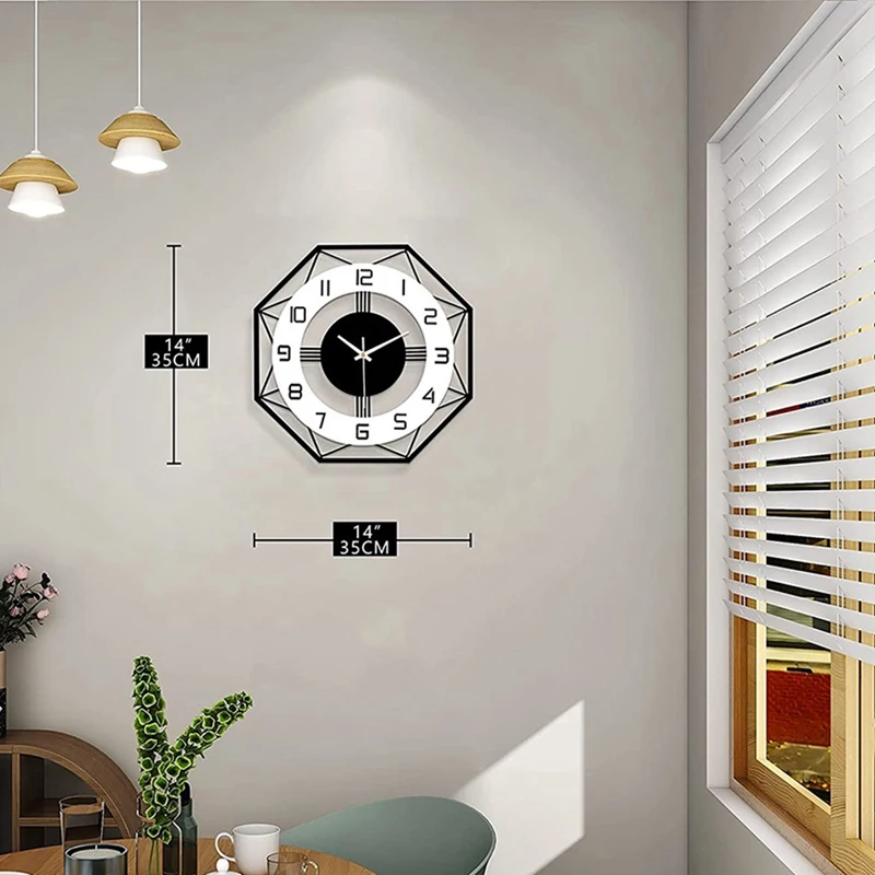 Большие бесшумные настенные часы декоративные кварцевые на батарейках для