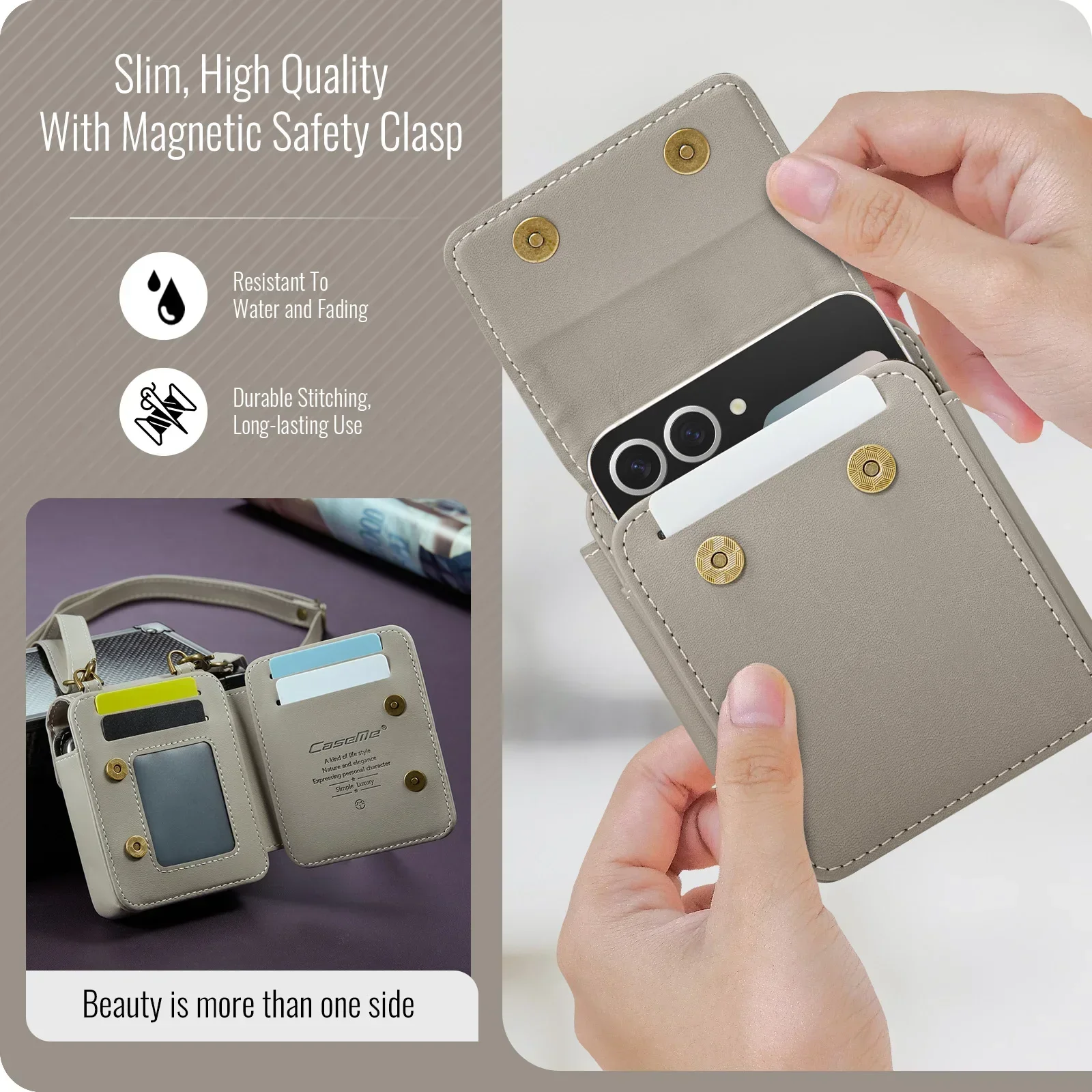 Чехол-книжка с ремешком через плечо для Samsung Galaxy Z 6 Flip5/4/3/2/1