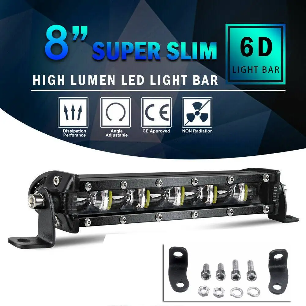 

6D 8" Led Work Light Bar 12V 24V 6500K Spot Flood Combo for Lada/Jeep 4x4 Offroad LED Tractor Boat 4WD Trucks SUV UTV ATV