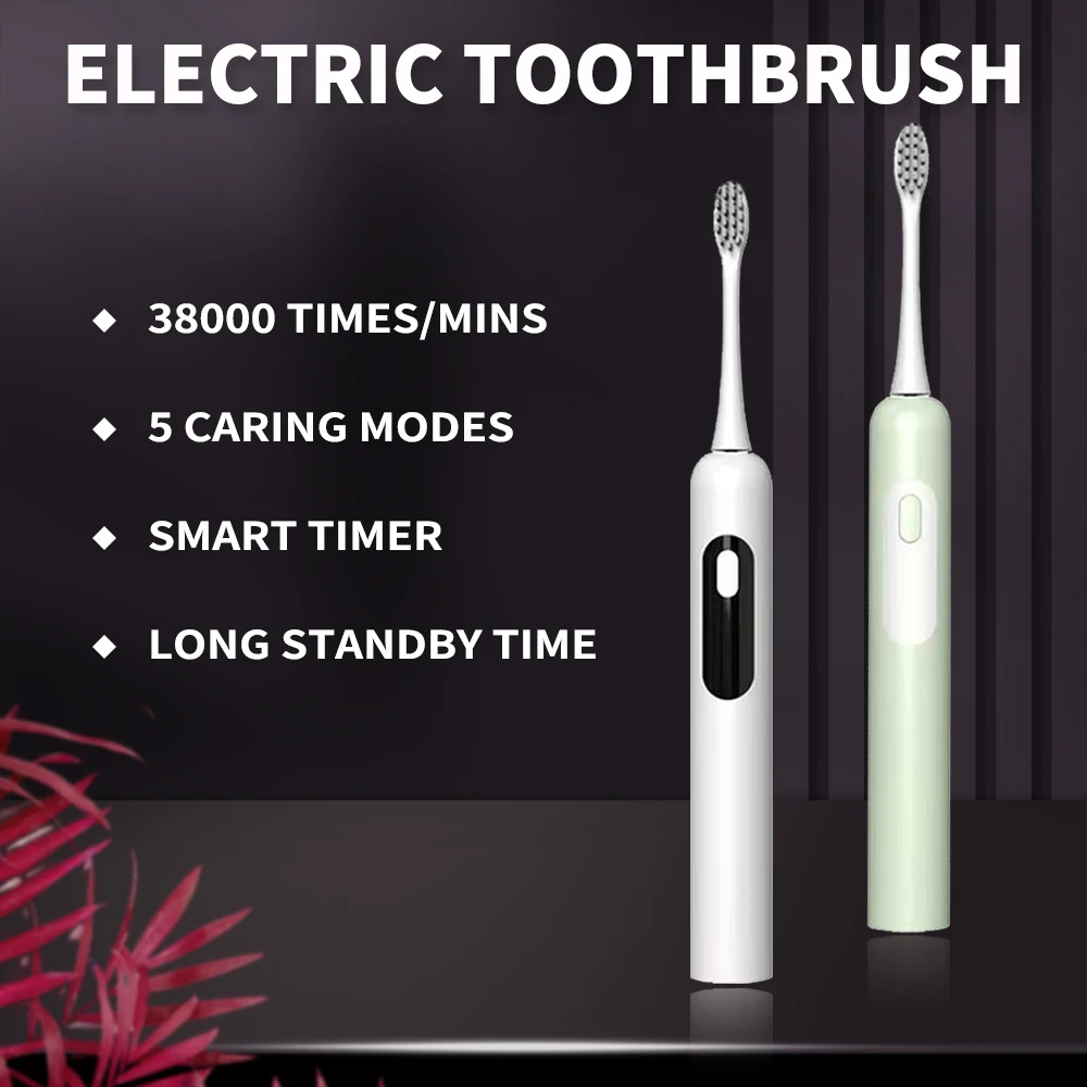 

Sonic Electric Toothbrush Rechargeable Adult Waterproof Ultrasonic Electronic Tooth Brushes USB Charge