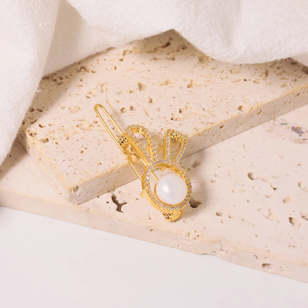 GLSEEVO натуральный пресноводный жемчуг инкрустированный цирконием Кролик милые