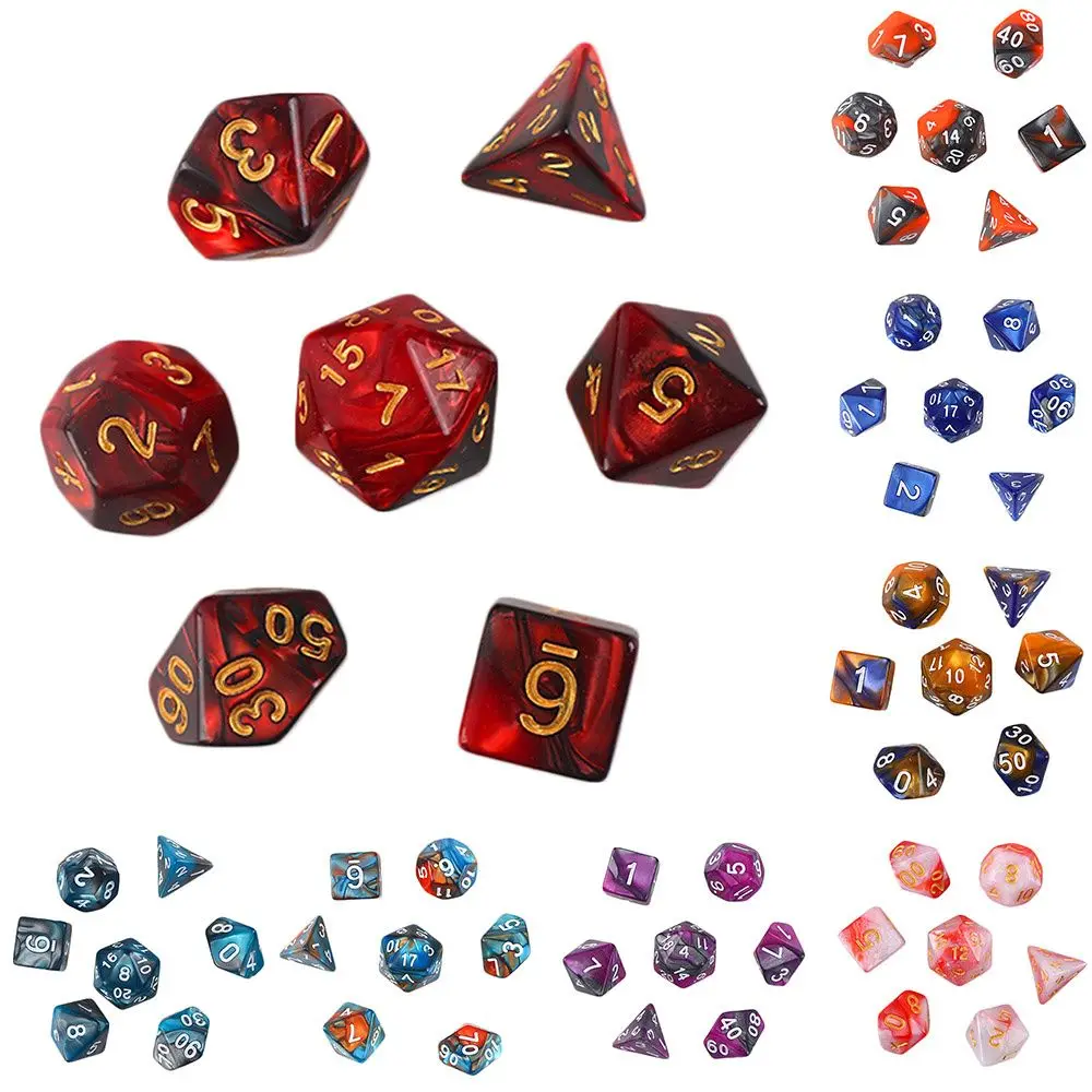 Многогранный двухцветный набор игральных костей игральные кости для TRPG