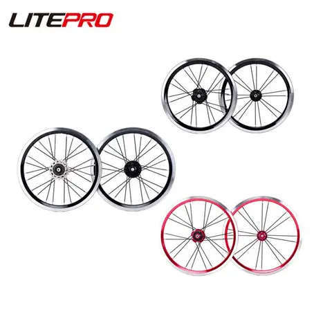 Litepro 74 85 мм 14 16 дюймов Одиночная внешняя трехскоростная велосипедная колесная пара дисковый V тормоз Диски 20 мм складные велосипедные колеса из сплава