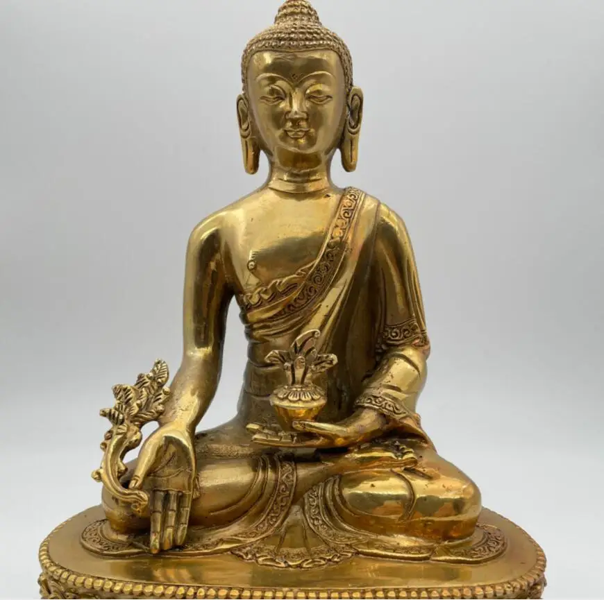 

Ornamen Rumah Tangga Budha Perunggu Buddha Apoteker Sakyamuni Tantra Kuningan Murni