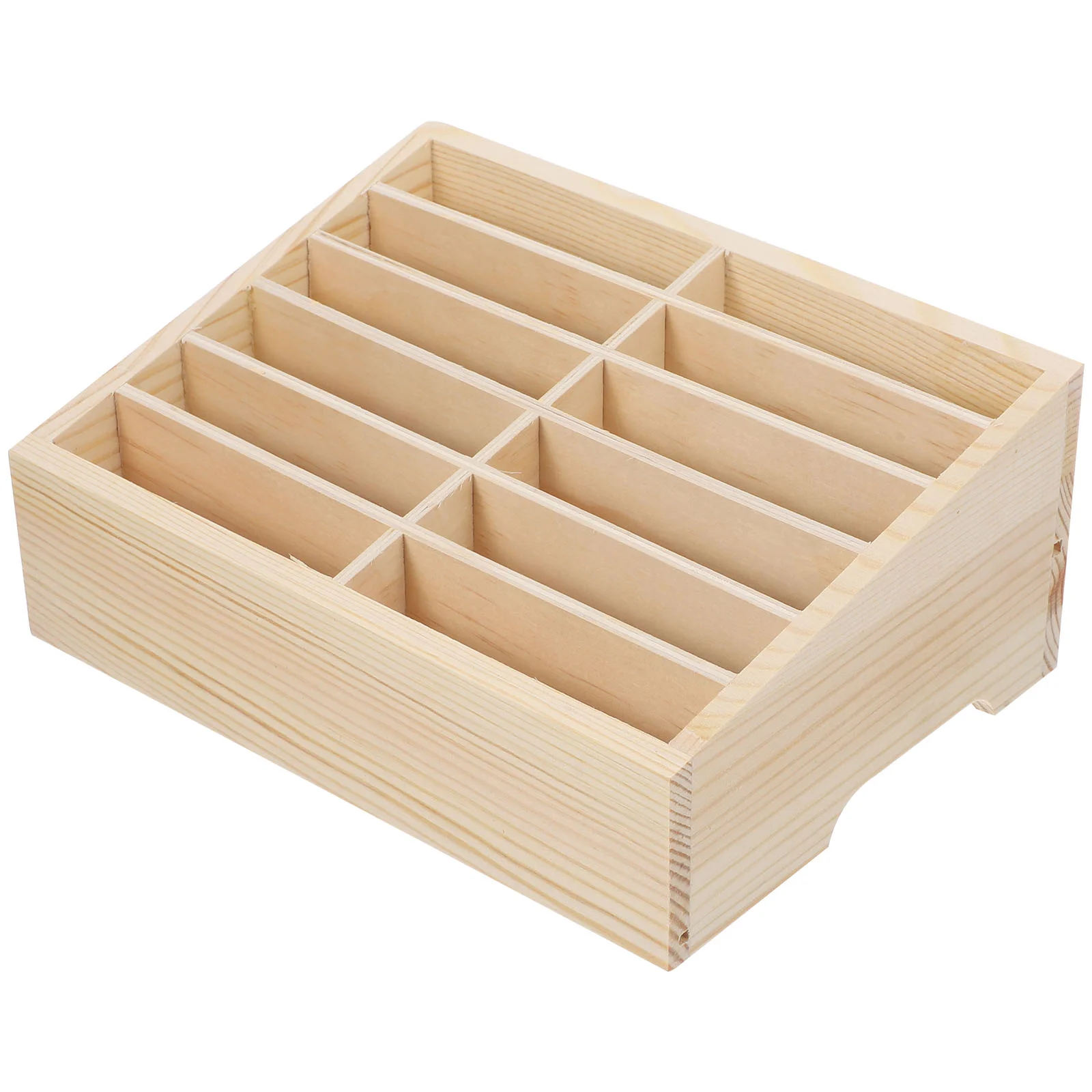 

Office Mobile Phone Organizing Box Wooden Multi-grid Storage Box