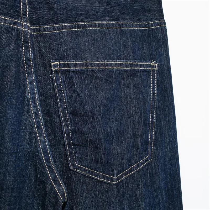 Новинка 2024 женские широкие джинсы KEYANKETIAN с завязками и высокой талией прямые