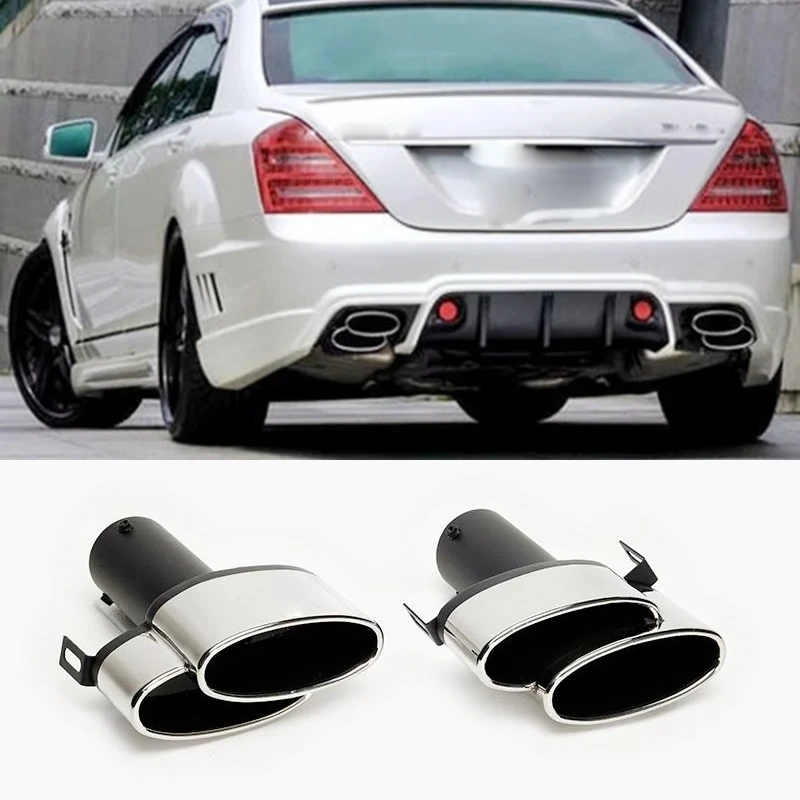 Фото Выхлопной наконечник для Benz C200 W204 W212 E260 E300 W212 W222 E63 E200 E260 Выхлопная труба Wald Выхлопная система Сопло из нержавеющей стали №2