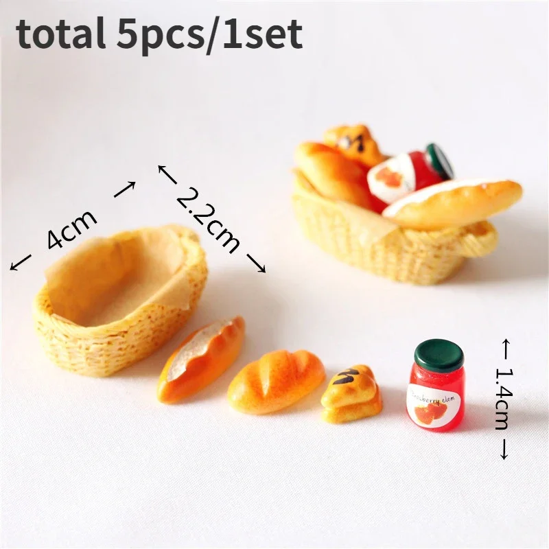5 шт. Мини Корзина для джема и хлеба тостов кукольный домик 1:12 миниатюрная еда