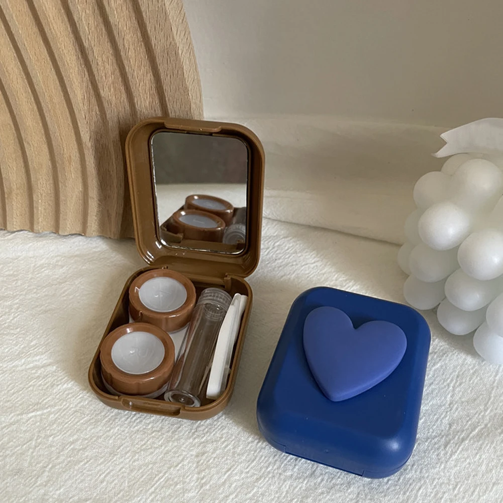 

1 шт. милый дорожный набор в форме сердца, карманный мини Чехол для контактных линз, Дорожный комплект, легко носить с собой зеркальные линзы,...