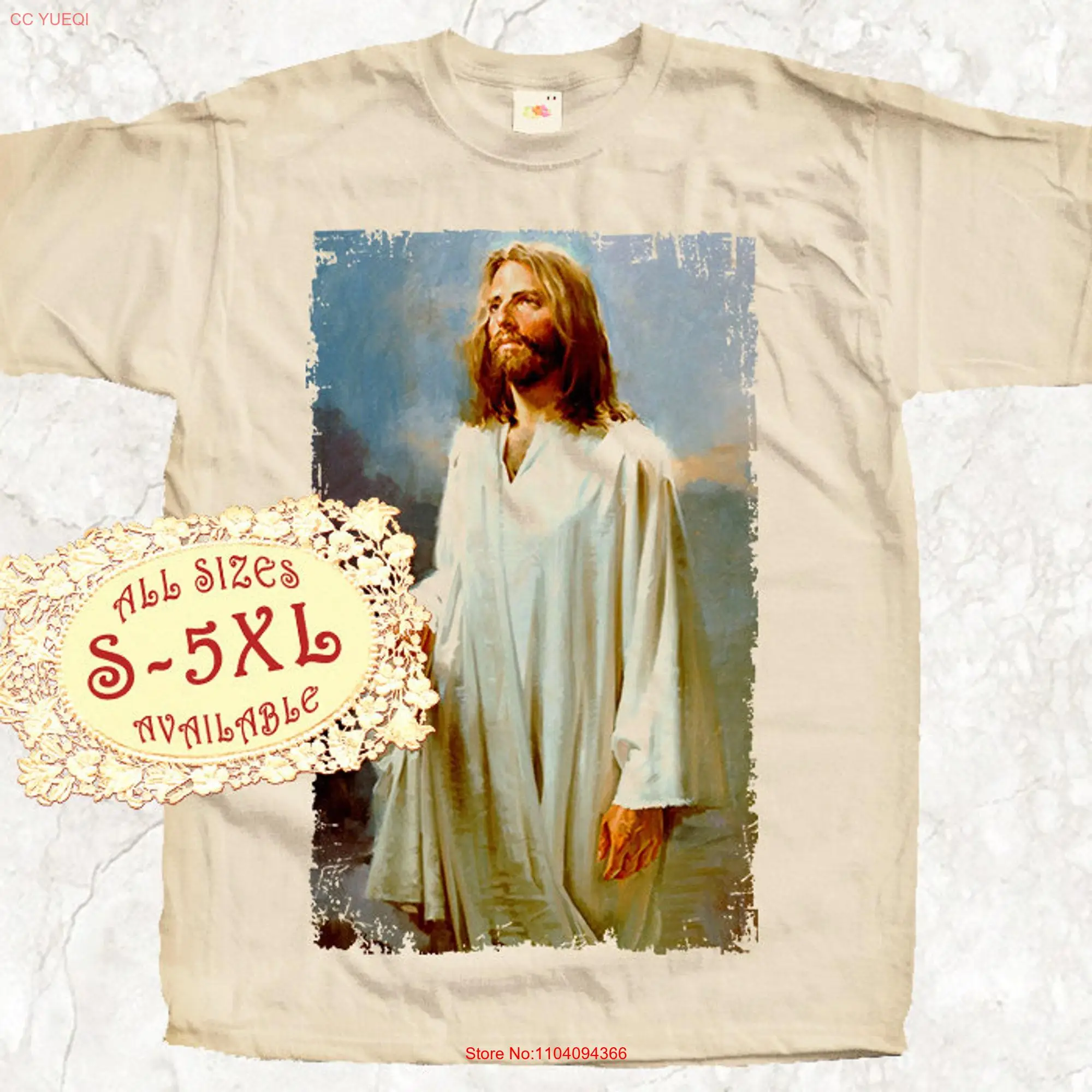 Футболка с Католическим принтом Иисуса Христа V150 Размеры S 5XL