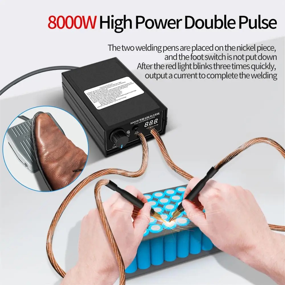 

NEW 8000w Spot Welder 1200a High-power Adjustable Portable Handheld Spot Welding Machine For 18650 Battery Welding