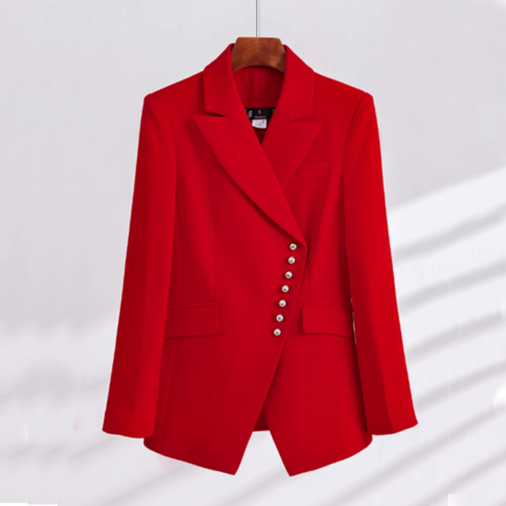 Slanted Breasted Chic and Elegant Woman Pants Set Lapel Blazers for Womens Sets Suit + Pants 2-piece Set Luxury Women's Suit