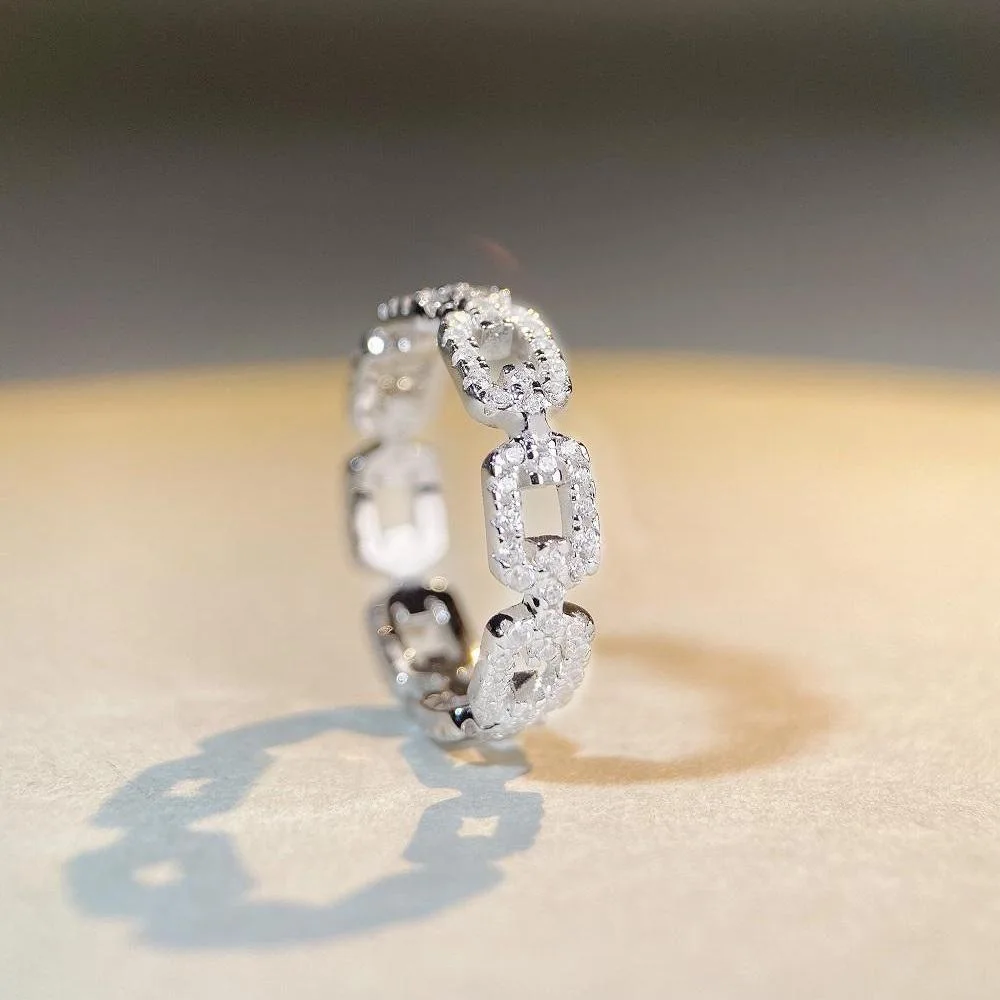 Роскошное 18-каратное золото белое твердая платина PT950 женское кольцо с