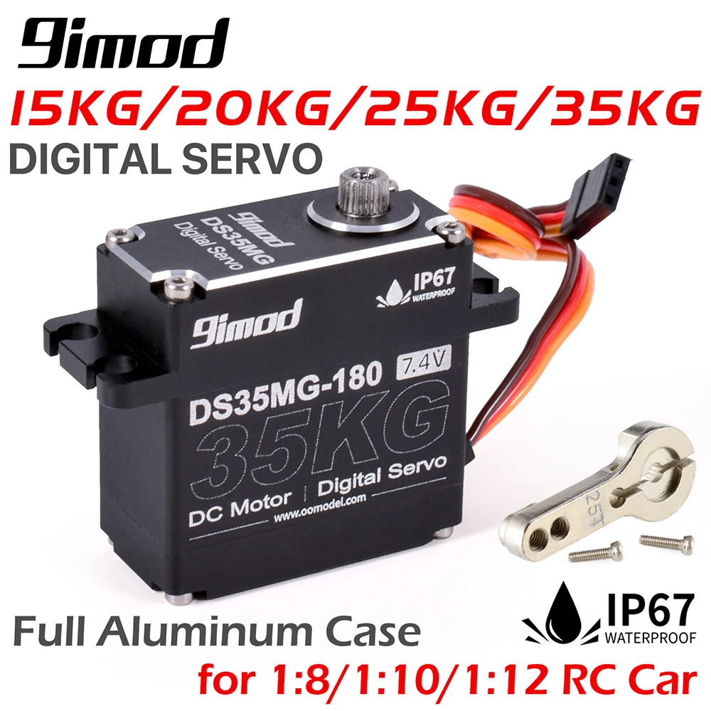 

9imod Waterpoof Arduino Servo 35kg 25kg 20kg 15kg Steering Metal Gear Digital RC 1/ 10 Car high speed Metal Gear Digital Servo