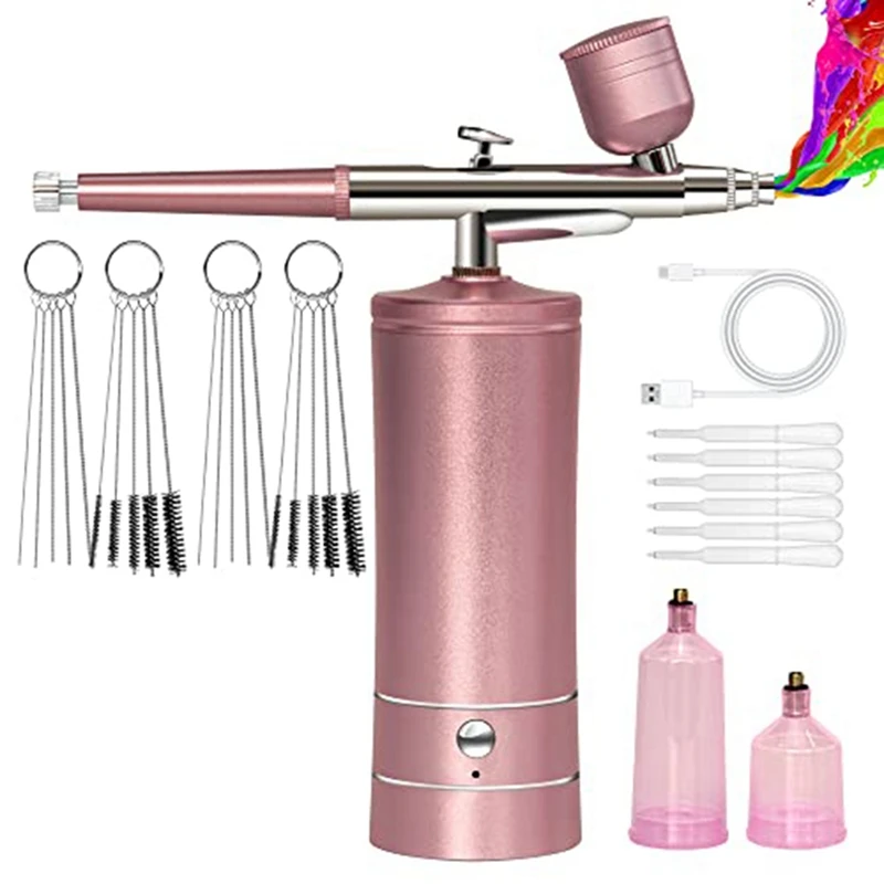 

1Set Airbrush-Kit Rechargeable Cordless Airbrush Compressor Auto Handheld Airbrush Gun Airbrush Set Metal