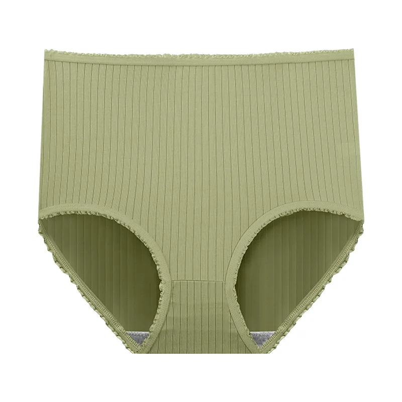 Cotton Underwear Women's Plus Size Panties Solid Color Briefs Seamless High Waist Belly Lifting Lingerie Comfortable Underpants