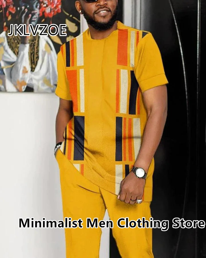 2023 Fashion Men Tracksuit Jogging Outfits 3D Print Trend T-Shirt+Long Pants Street Oversized Men's Clothes Sports 2 Piece Sets