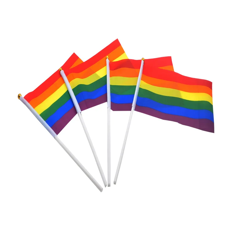 14X21cm Holding Rainbow Flag LGBT Hand Waving Gay Pride Festive Home Decor Party |