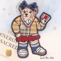 large bear iron on patches appliques thermo stickers embroidery patches on clothes cool bear stickers heat transfer patches