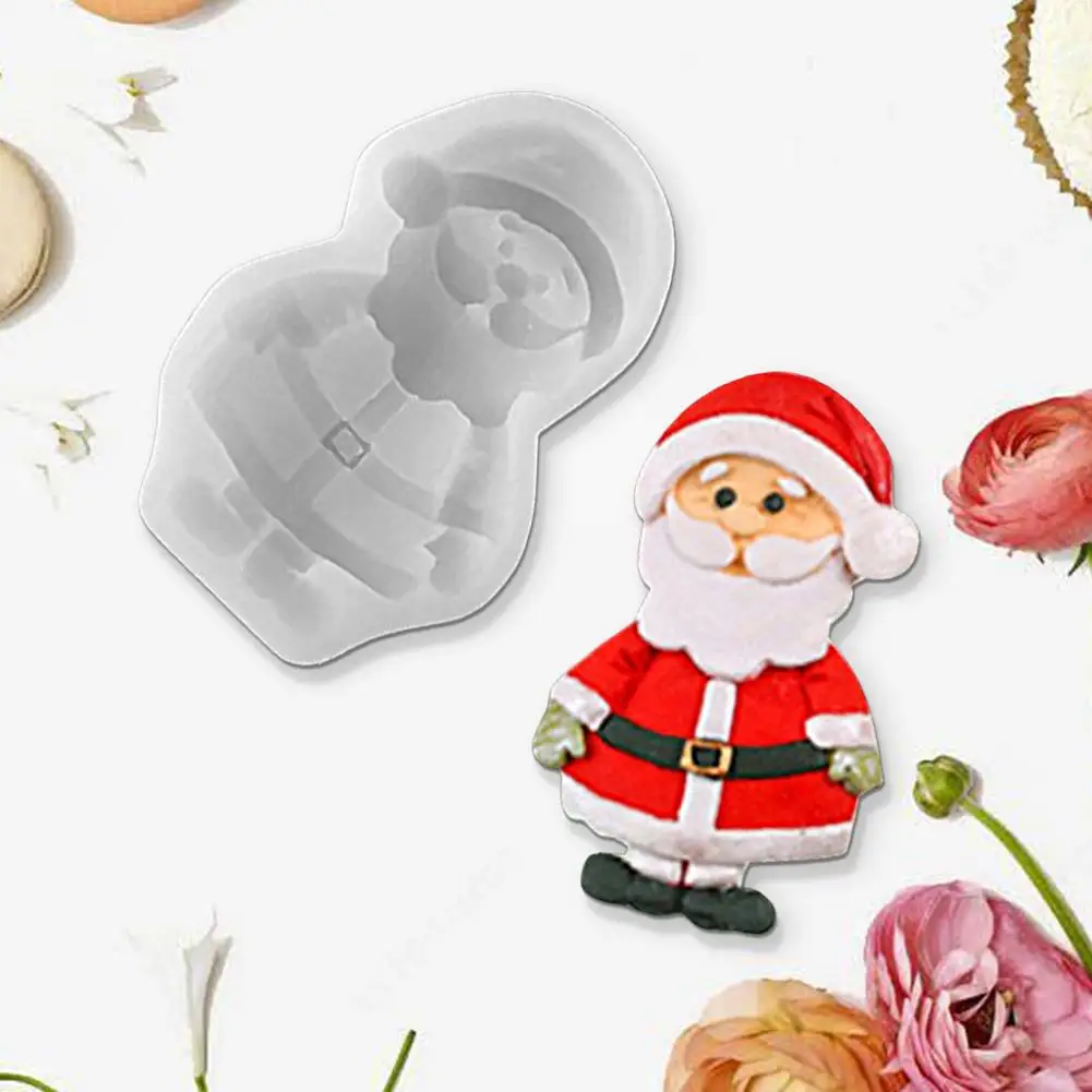 

2 Colors Durable Xmas Cake Cupcake Decoration Mold Silica Gel Candy Mold Not Sticky Home Baking Supplies