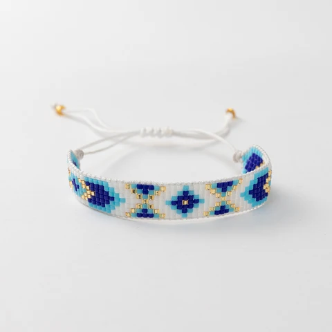 Zhongvi Novos produtos Miyuki Bracelet para mulheres pulseas de manguito pulseiras de miçanga de jóias do olho do mal joias feitas à mão joias