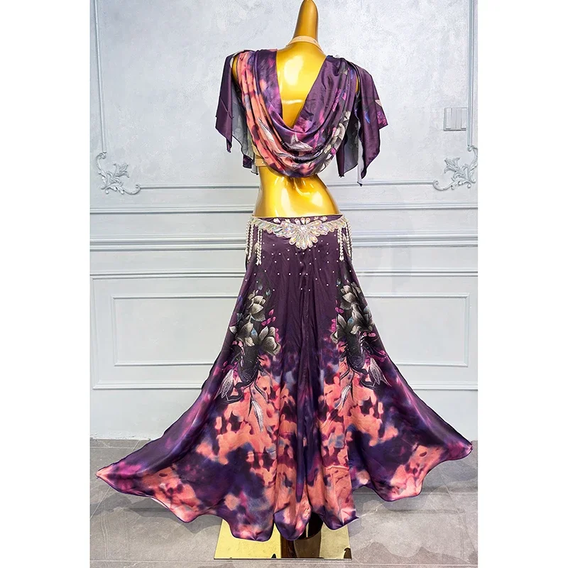 Женский костюм для профессионального танца живота Длинная атласная юбка Размер 2