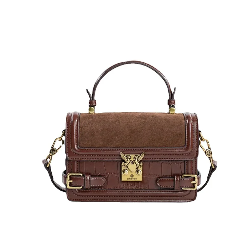 Luxury Brand Lock Handbag Leather Women's Bag 2023 New Vintage Fashion Purses High Sense Single Shoulder  Satchels Gg Cc Sac