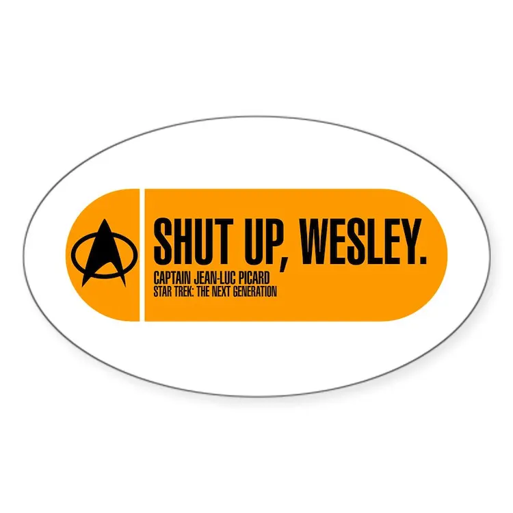 

Наклейка на ноутбук (овальная) с надписью «Shut Up Wesley»