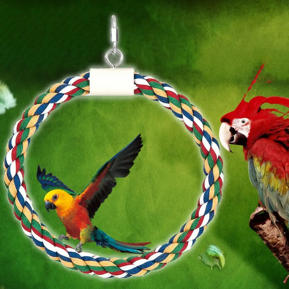 

Висячие животные Птица Попугай хлопковая веревка круг кольцо подставка качели фотоигрушка