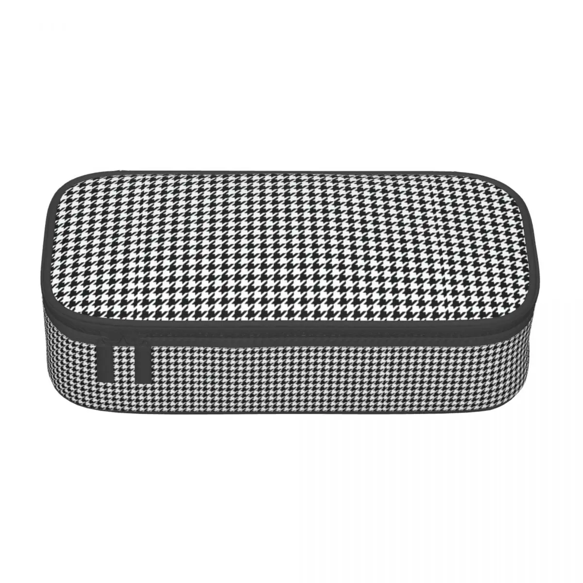 

Retro Houndstooth Pencil Case Abstract Checkered Girls Boys University Zipper Pencil Box Large Capacity Kawaii Pen Pouch