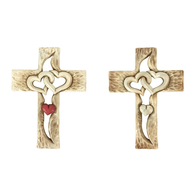 

ИИСУС Религиозная молитва православный резной деревянный крест с полым переплетенным сердцем любовь пары семейный декор стен