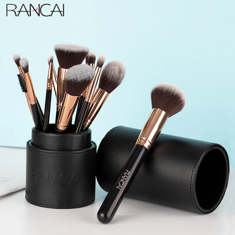 

RANCAI 12pcs Makeup brushes set Synthetic Hair Foundation Powder Contour Eyeshadow Make up Brush Professional High Quality