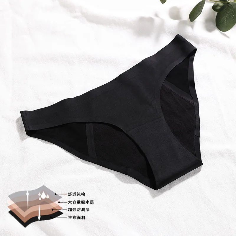 

S to XXL Teen Waterproof Panties 4-Layer Sexy Leakproof Menstrual Panties Fast Absorbent Thongs Briefs Women Period Panties