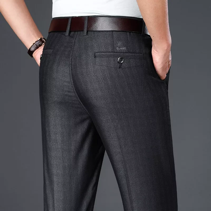 

2022NEW New Men's Summer Thin Casual Pants Classic Style Business Fashion Straight Stretch Trousers Male Brand Clothes