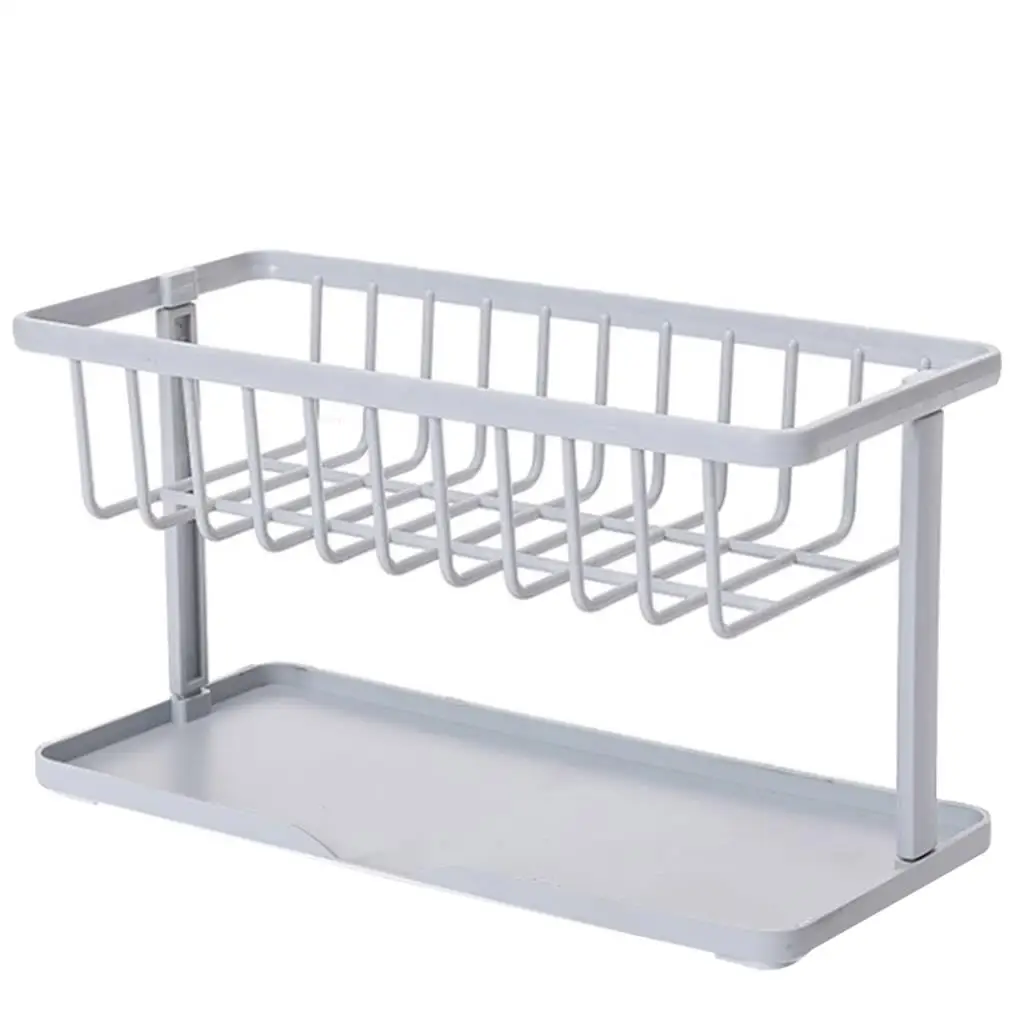 

2 Layer Sponge Sink Holder Bath Ball Drain Rack Kitchen Bathroom Storage Shelf Strainer Organizer