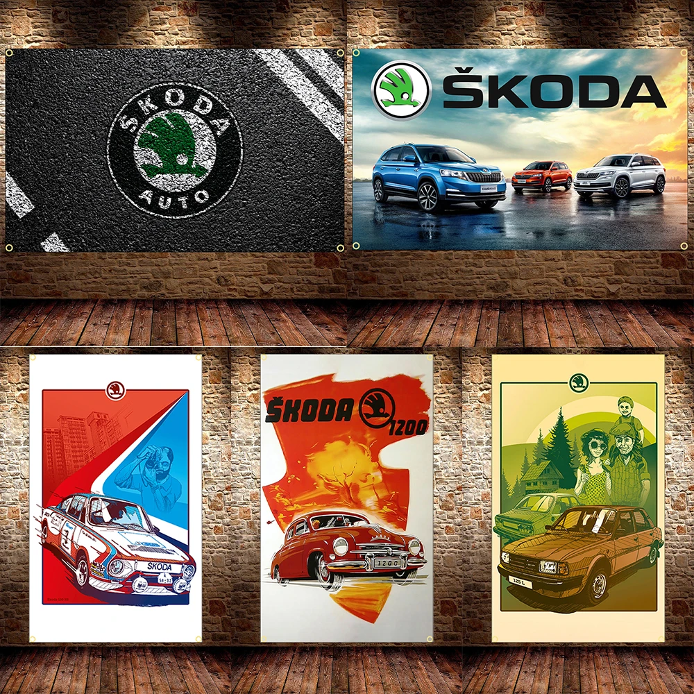 FLAGDOM Автомобильный флаг S-Skodas 90x150см