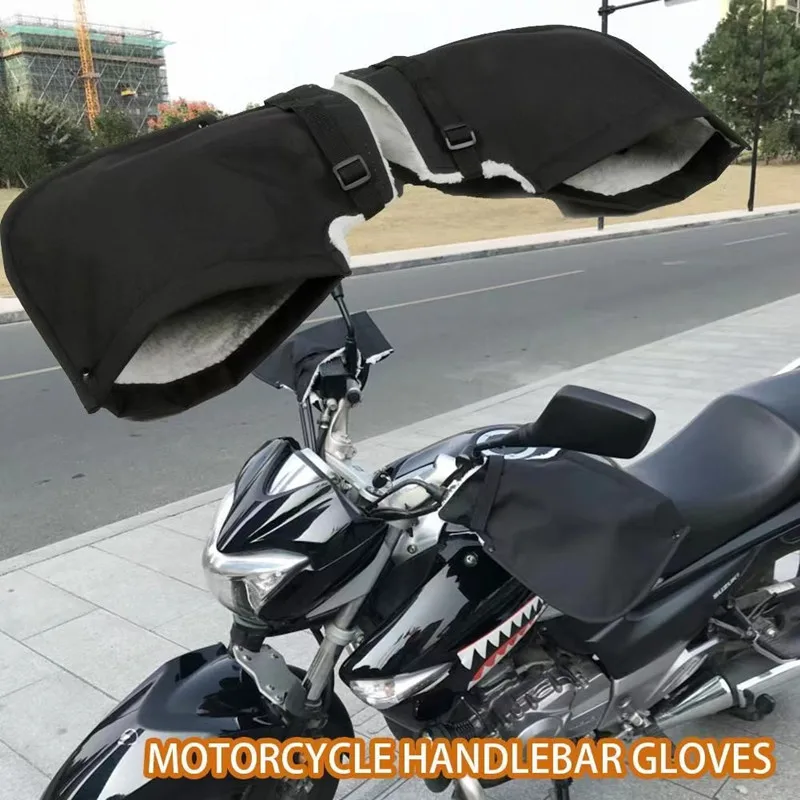 

Motorcycle Handlebar Gloves Muffs Winter Warm Handle Gloves Waterproof Windproof Motorbike Handle Bar Hand Cover Muffs