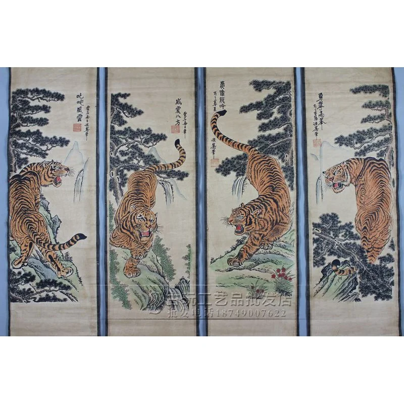 Фабрика оптовая продажа винтажная каллиграфия и живопись четыре экрана