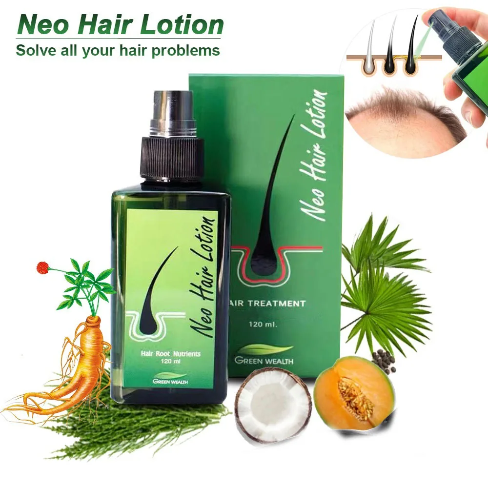 

Thailand Neo Hair Lotion Herbs 100% Natural Treatment Anti-Hair Loss Tonic 120ml Hair Treatment Spray Green Wealth Paradise