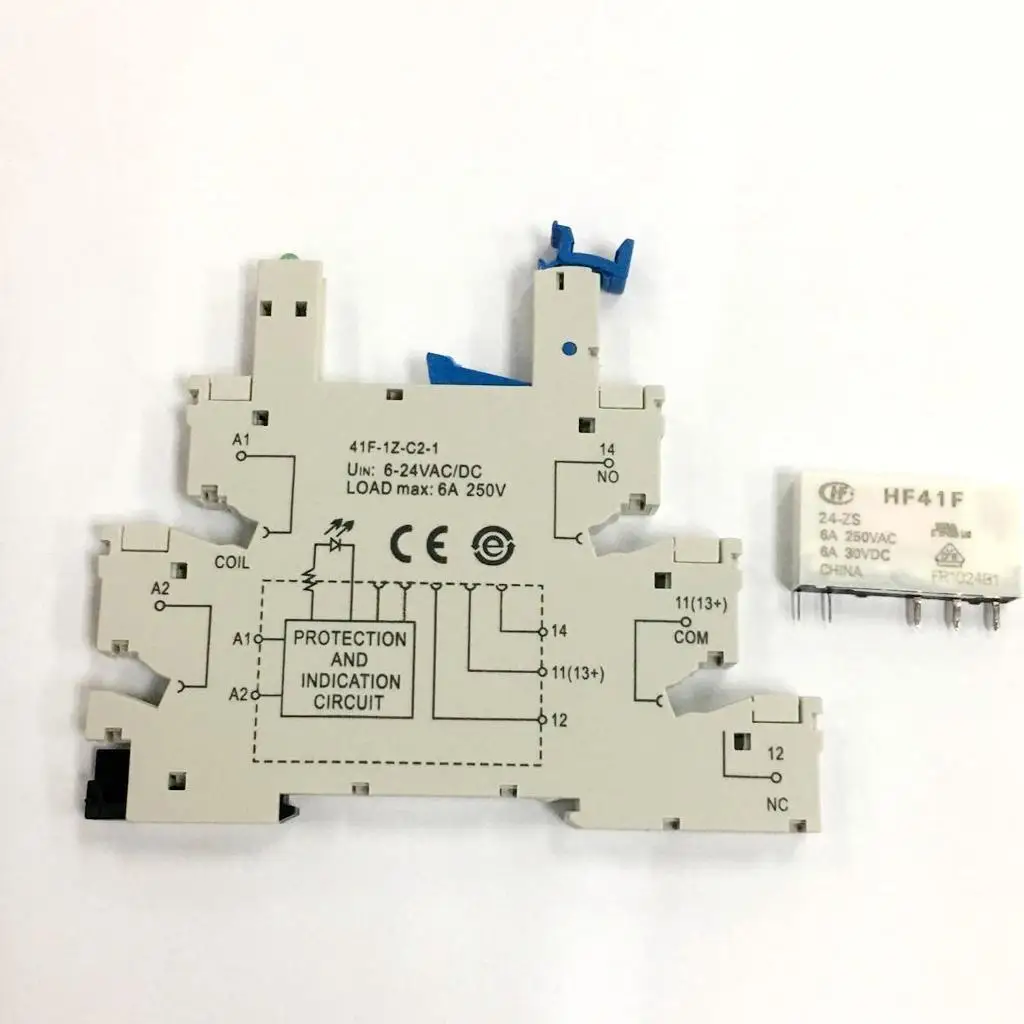 Hongfa HF41F PCB реле 5-контактное релейное гнездо 6-24 В AC DC 6A 41F-1Z-C2-1