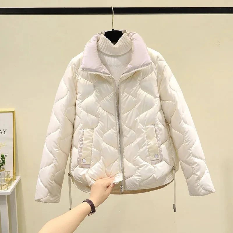 

Windproof Casual Student Basic Coat 2022 New Winter Women Parkas Female Down Cotton Jacket Glossy Short Overcoat