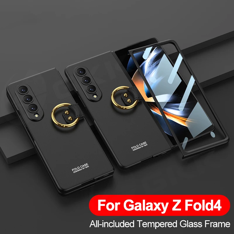 

Оригинальный ультратонкий жесткий чехол GKK для Samsung Galaxy Z, складной чехол 4 360 дюйма, полностью входящий в комплект Стеклянный матовый чехол для Galaxy Z, Fold4