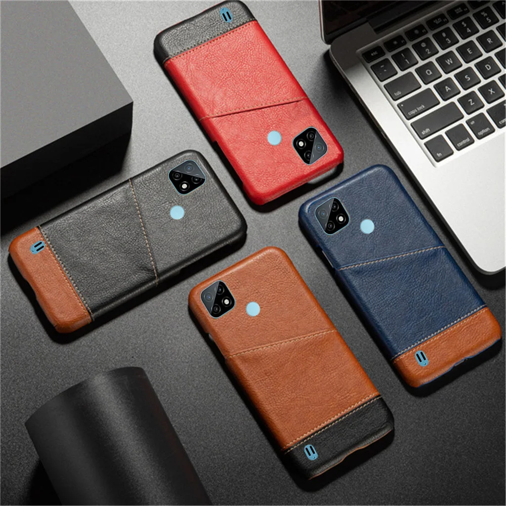 

Slim Case For Realme C21 Case Realme C30 C21 C21Y C25Y C25 C25S C31 C35 Mixed Splice PU Leather Card Cover For Realme C21 Capa