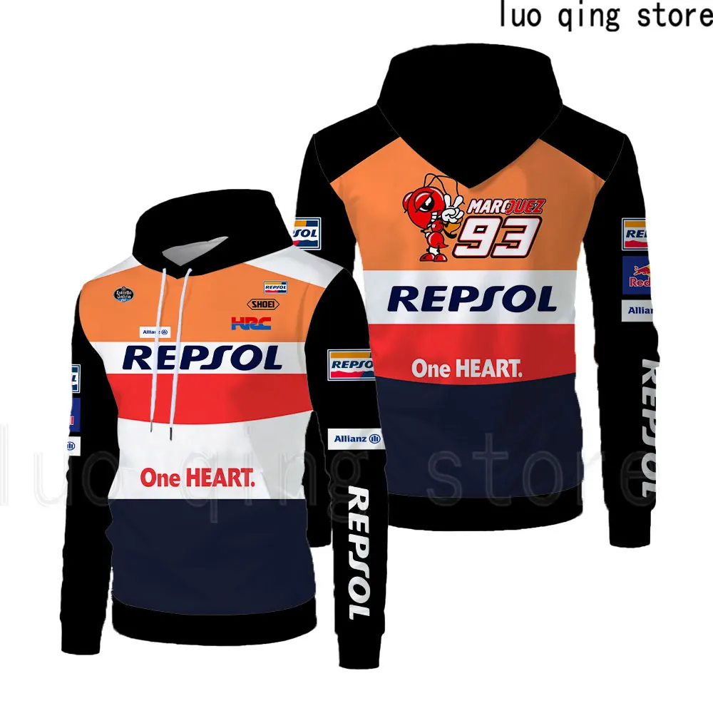 

Men's Outdoor Cycling Sports Hoodies Oversized Sweater MOTO GP Motorcycle Racing Enthusiast REPSOL Co-branded Team Marquis Tops