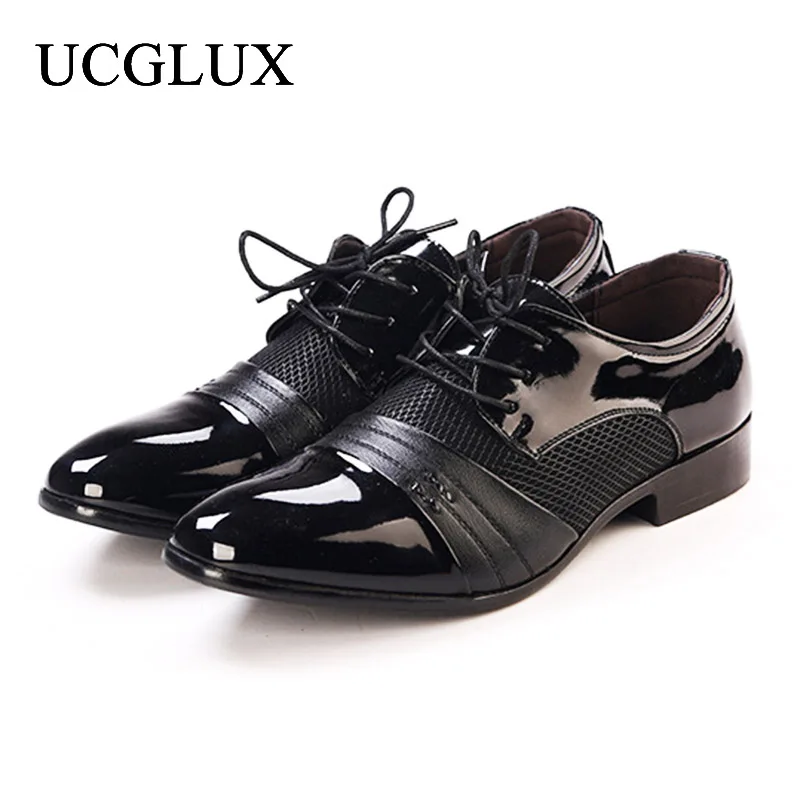 

Men's Business Dress Shoes Large Size Pointed Toe Lacquer All-match Single Shoes Men's Leather Casual Shoes Zapatos Hombre