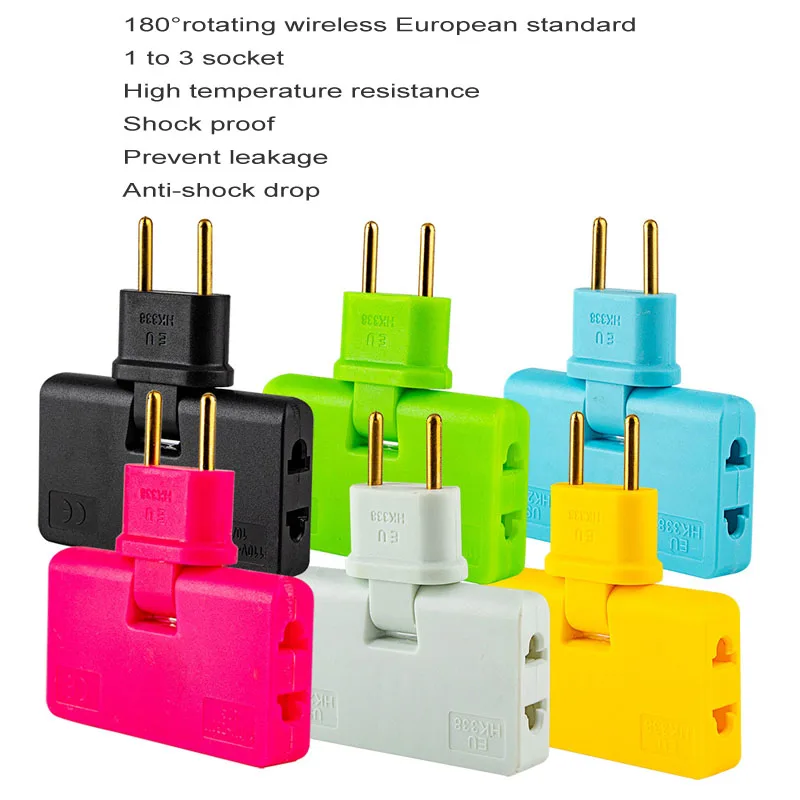 2 Pin Rotate Plug Eu US Converter One In Three Socket 180 Degree Extension Multi Mini Slim Wireless Outlet Adapter |
